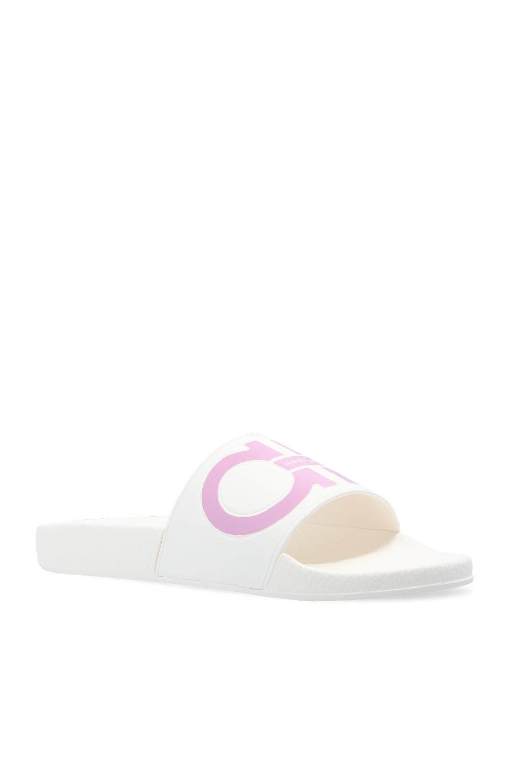 White ferragamo clearance slides